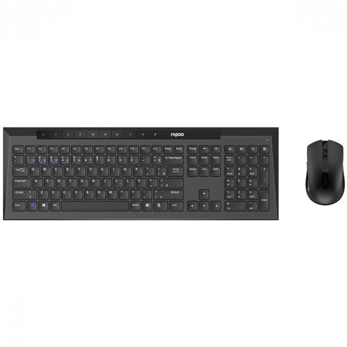 Kit Teclado E Mouse Sem Fio Rapoo Bluetooth - 2.4 Ghz - Dpi