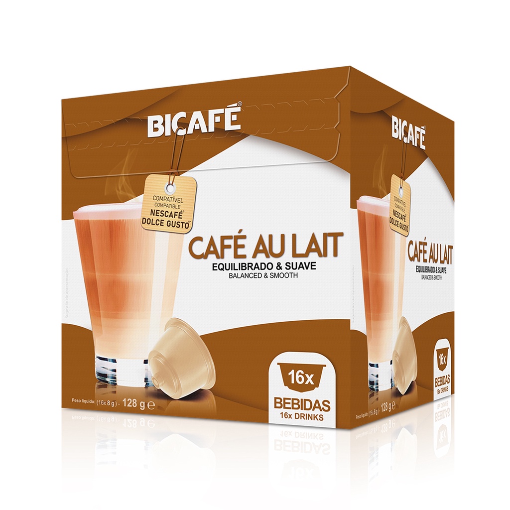 Cápsula Importada Café com Leite Sem Açúcar Bicafé Compatível Maquinas Dolce Gusto* 16 Cápsulas Importadas · foto 2