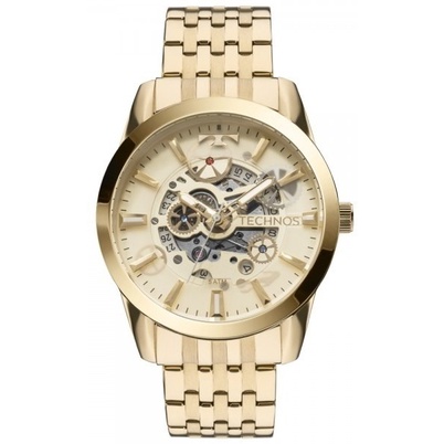 Relogio Technos Automatico Dourado 8205nq/4x Esqueleto