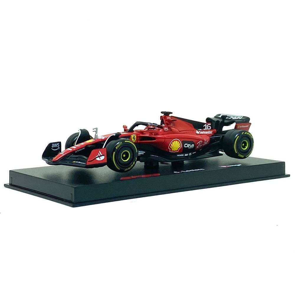 Miniatura Fórmula 1 Ferrari SF-23 - #16 C. Leclerc - Ferrari Racing (2023) - 1:43 - Burago C/ Acrílico