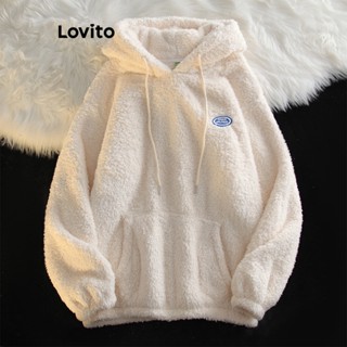 Lovito Casual Moletom Feminino Liso de Pelo Sintético LNE30220 (Damasco)