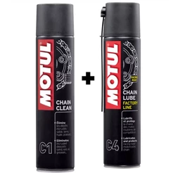 Kit Corrente Motul Chain Clean C1 Chain Lube C4 400 Ml