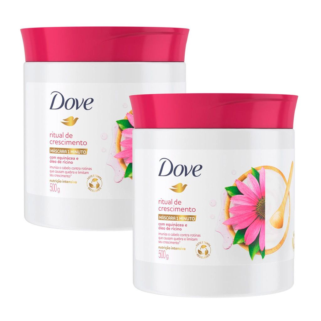 Kit 2 Máscara de Tratamento Dove Ritual de Crescimento 1 Minuto 500g