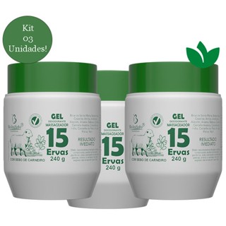 Kit Com 3 Gel Massageador 15 Ervas 240g Bio Instinto