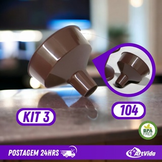 KIT 3 Adaptador Funil Coador para Café Garrafa Térmica Modelo 104, Alta Resistência Térmica, Polipropileno BPA Free, Marrom - ArtVida em Oferta na Shopee