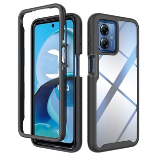 Para Motorola Moto G14 4G Case Snap-on Transparente Antiderrapante