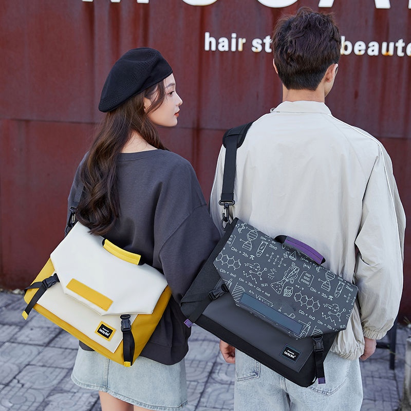 Bolsa de computador estilo coreano portátil mensageiro de um ombro estilo moderno bolsa Diagonal simples retrô bolsa men