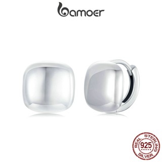 Brincos Bamoer 925 Sterling Sliver Earrings Fivelas De Orelha Quadradas Jóias Presentes Para Mulheres