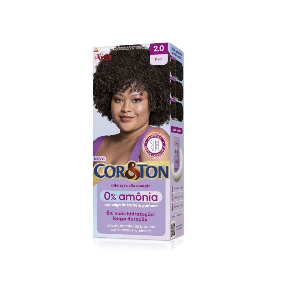 Tintura Cor&Ton Niely 0% Amônia 2.0 Preto em Oferta na Shopee