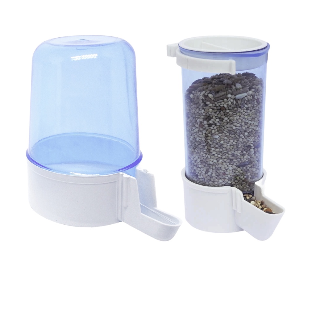 Kit C/ 10 Comedouro automático de sementes 220ml + 10 Bebedouro Automático 300ml - Aves e Calopsitas