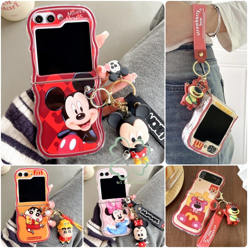 Rato Pingente De Onda De Borda Capa Macia Samsung Galaxy Z Flip 6 5 4 3 Ondulada Alça De Pulso De Armação em Oferta na Shopee