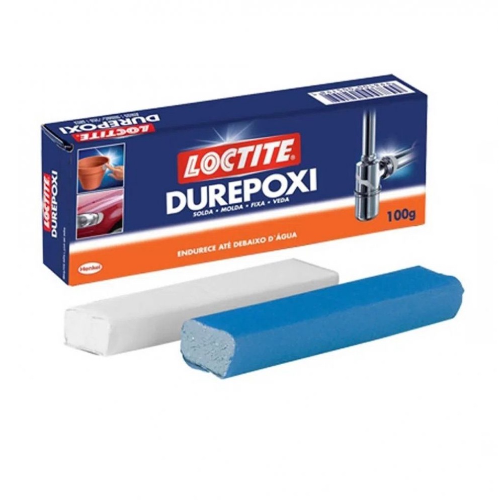 Durepoxi Cola Epoxi Loctite 100 Gramas Pastoso Massa Branca e Cinza