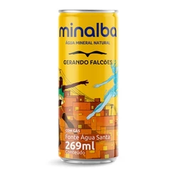 ÁGUA MINERAL COM GÁS MINALBA GERANDO FALCÕES 269ML