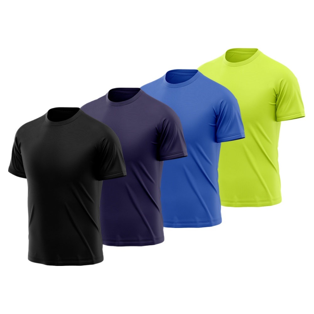 Kit 4 Camiseta Masculina Manga Curta Dry Fit Proteção Solar UV Academia Treino Camisa Camisetas