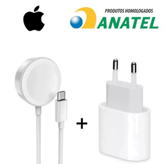 Carregador Magnético Turbo Relógio Apple Watch Series 3 4 5 6 7 8 Se Cabo Indução Type-C Base Tipo C 1 Metro Unidade Kit