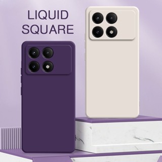 Capa Original Quadrada De Silicone Líquido Para Xiaomi POCO X6 Pro POCOX6 X6Pro 5G Versão Global Bolsas Telefone Celular Soft Mobile Fundas Bags