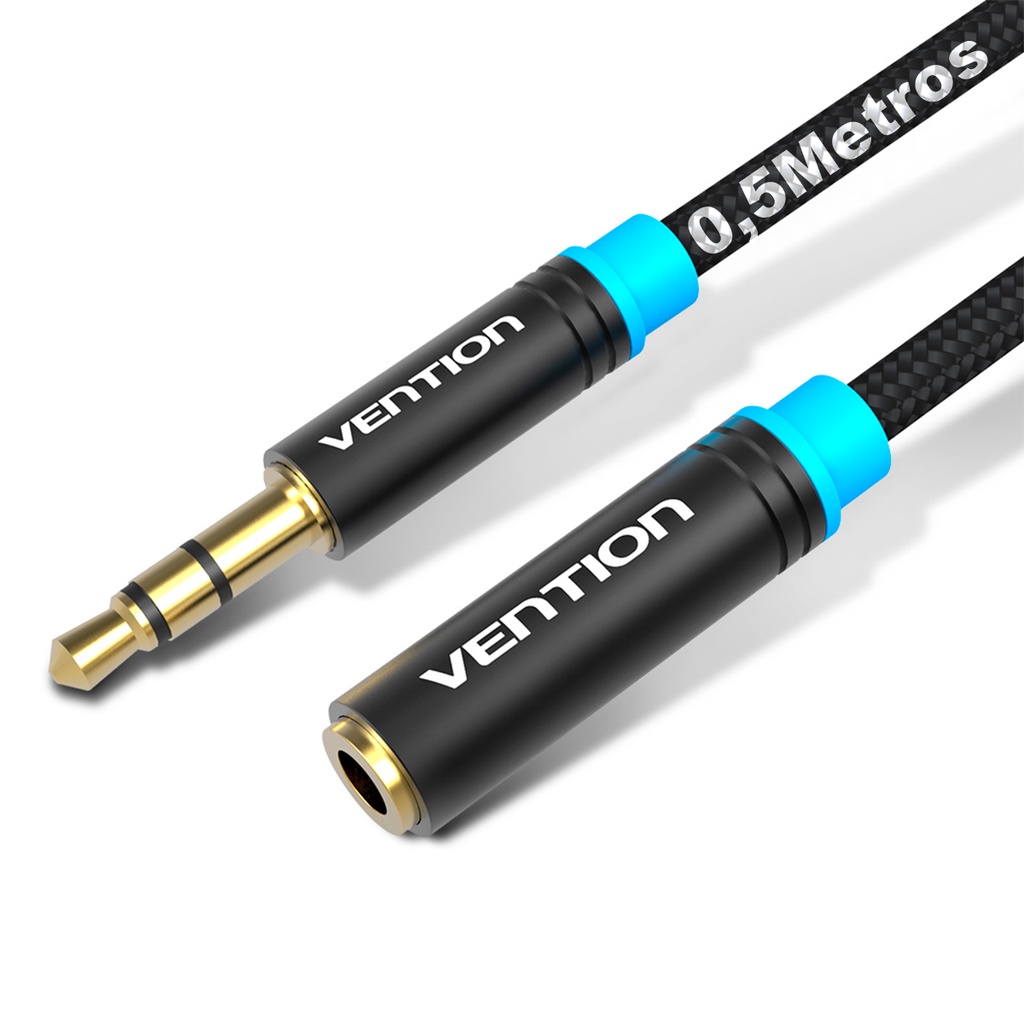 Cabo Extensor de Áudio P2 Macho Para P2 Femea 50cm Vention em Oferta na Shopee