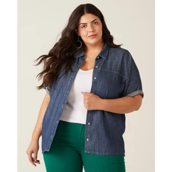 Camisa Oversized Jeans Malwee Plus