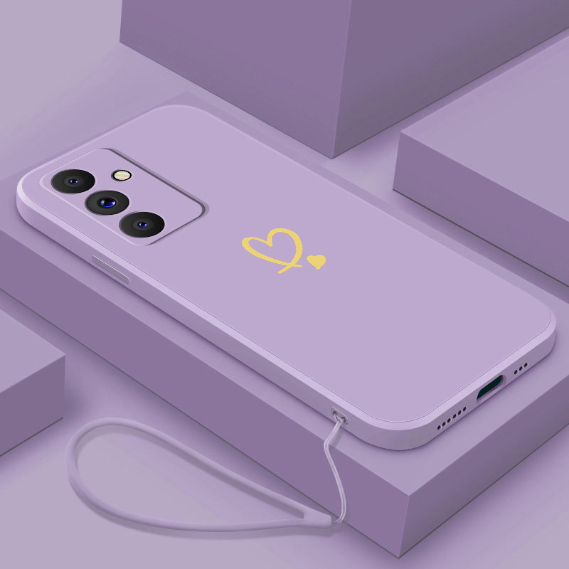 Samsung Galaxy A56 A17 A26 5G A 17 Quadrado Líquido Elegante Caso Adorável Coração Forma Capa De Borracha Embalagem Maci em Oferta na Shopee