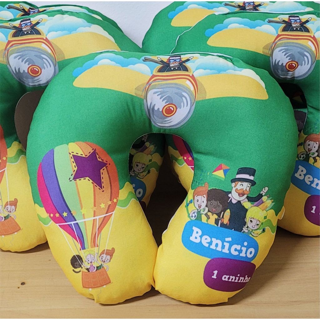 10 Almofadas de Pescoço Pequena Mundo Bita Personalizada Festas Lembrancinhas Batizados Aniversário Almofada