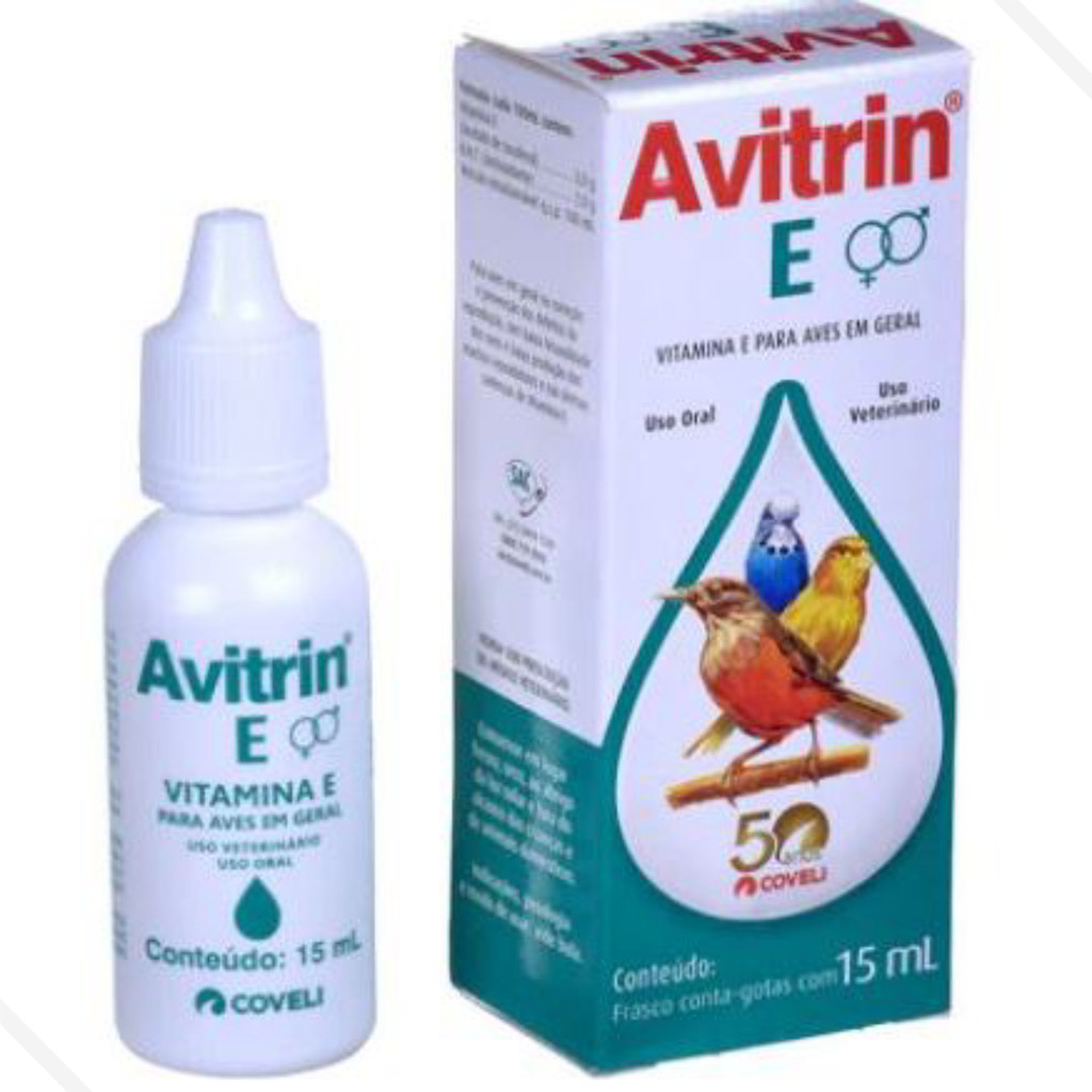 Avitrin E 15ml Vitamina Essencial Para Pássaros
