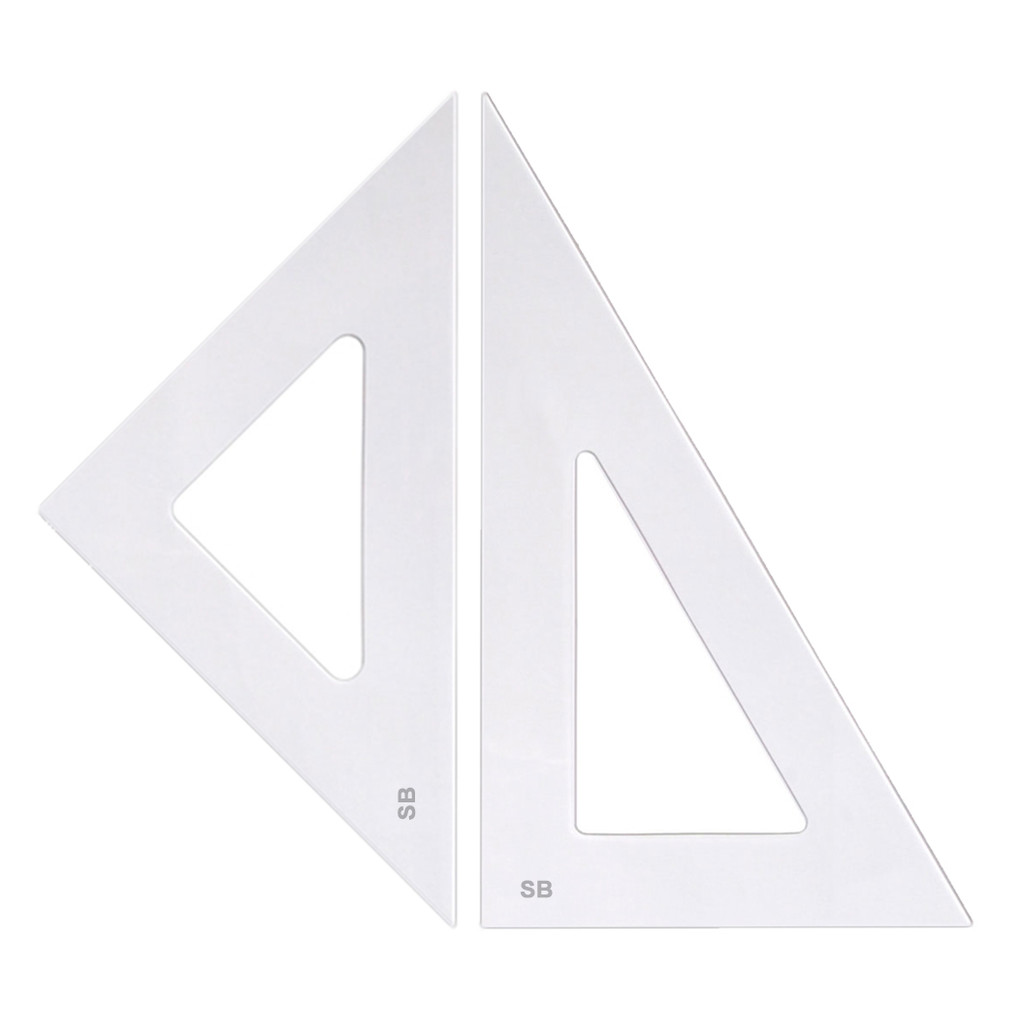 CONJ-ESQUADROS-ACRILICOS-45-+-60-DESENHO-TECNICO-28-CM SB em Oferta na Shopee