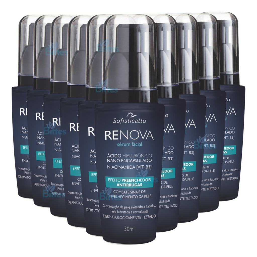 10 SERÚM FACIAL RENOVA SOFISTICATTO COSMÉTICOS ANTIRRUGAS PELE HIDRATADA
