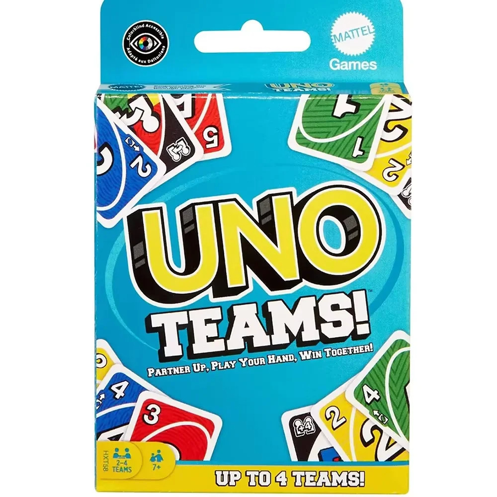 Uno Teams! - Jogo de Tabuleiro, Cartões para Família e Amigos, Diversão para Festas