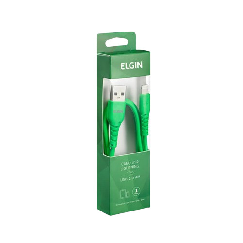 Cabo Carregador para Iphone Ipad USB Tipo Lightning 2.0 APPLE VERDE 1 metro Elgin 20W Rápido