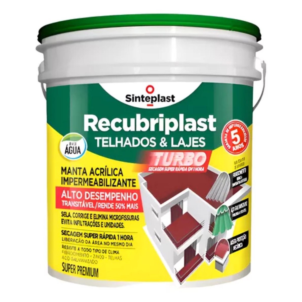 MANTA LÍQUIDA IMPERMEABILIZANTE BRANCO 14KG RECUBRIPLAST - Home & Living