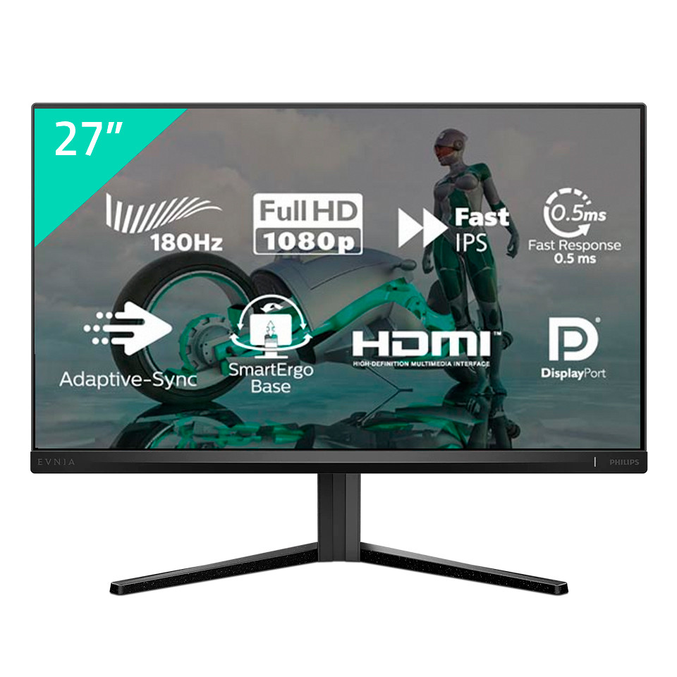 Monitor Gamer Philips 27" EVNIA Full HD 180Hz 0,5ms IPS 27M2N3200L Bivolt - Computers & Accessories