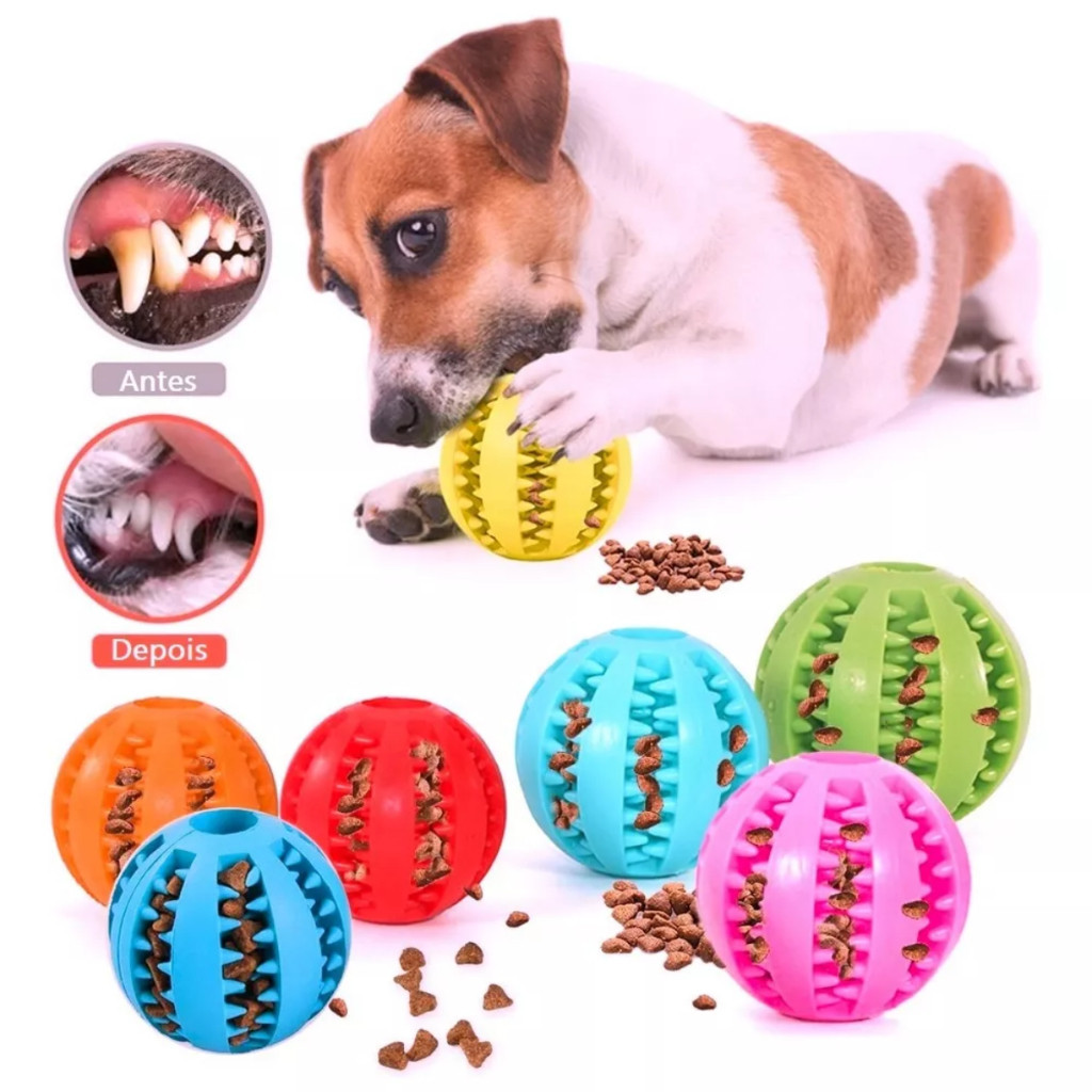 Pet Mordedor Bola Multifuncional Escova Mordedor Porta Petisco Pet Ball Boa Qualidade（23-13） em Oferta na Shopee
