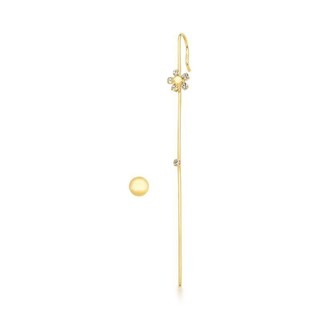BRINCO  EAR PIN FLORZINHA EM ZIRCONIA E ESFERA