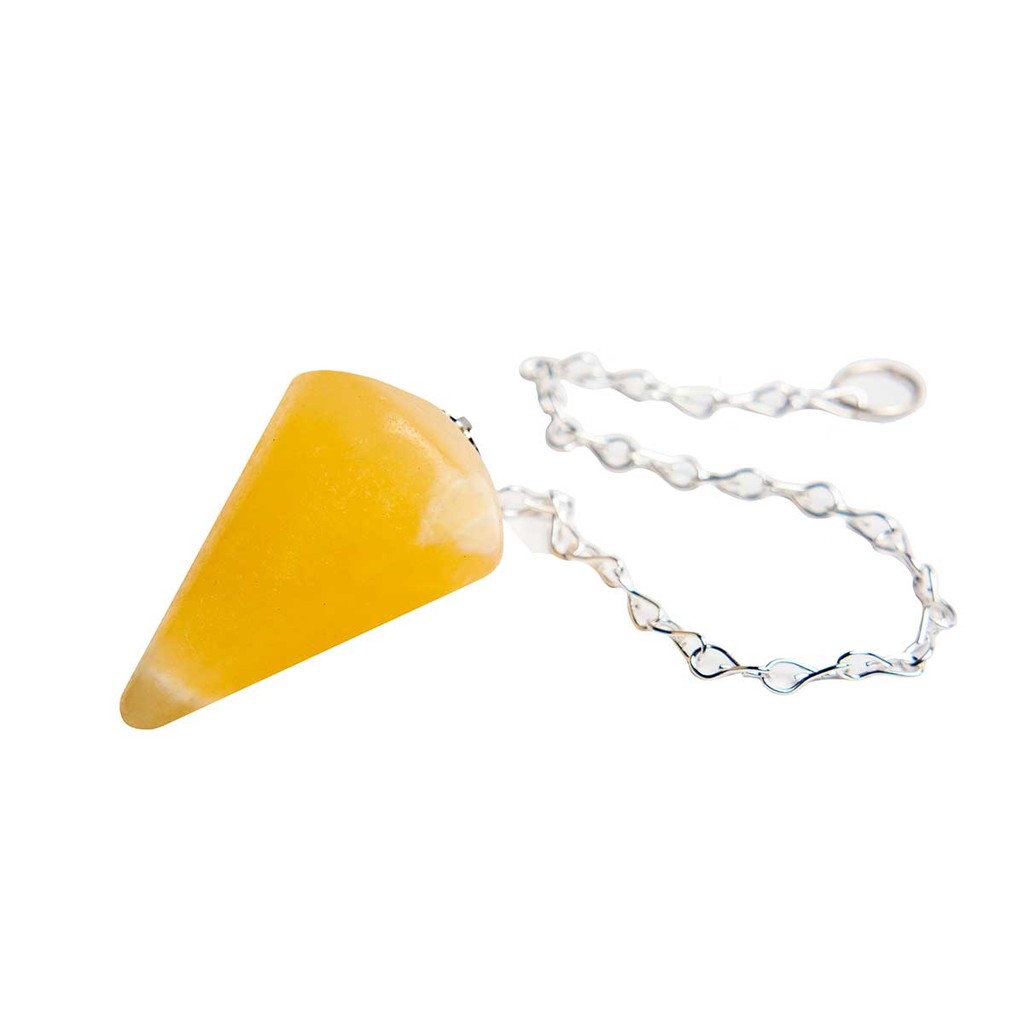 Pêndulo Pedra Calcita Mel Natural Lapidação Facetado