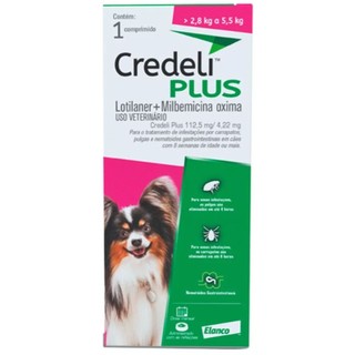 Antipulgas Cães 2,8 a 5,5 kg Credeli Plus 112,5 mg 1 Comp. em Oferta na Shopee