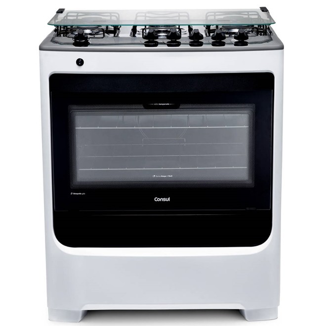 Fogão 5 Bocas Consul CFS5NAB Acendimento Automático Branco Bivolt em Oferta na Shopee
