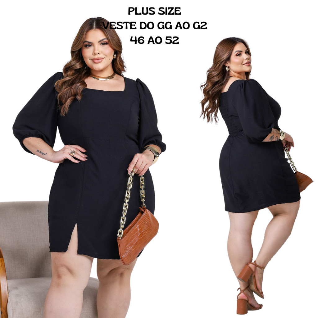 Vestido Feminino Plus Size Casual Forrado Moda Evangélica Dunas Premium