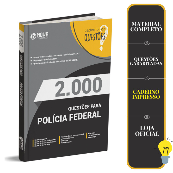Imagem 2.000 Questões para Polícia Federal - Gabaritadas