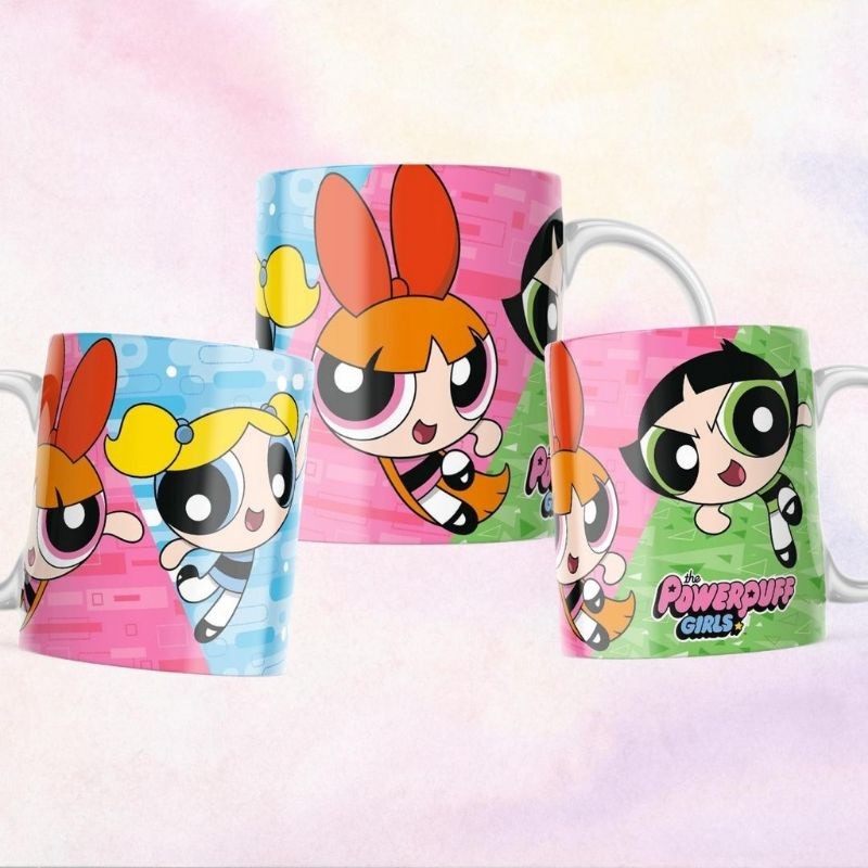 canecas as meninas super poderosa desenho Cartoon  lindinha docinho florzinha para crianças promoção