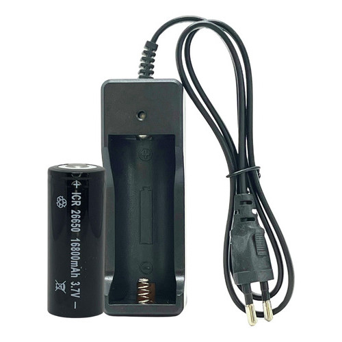 Kit 1 Carregador + 1 Bateria 26650 16800mah 4,2v Li-ion De Alta Qualidade