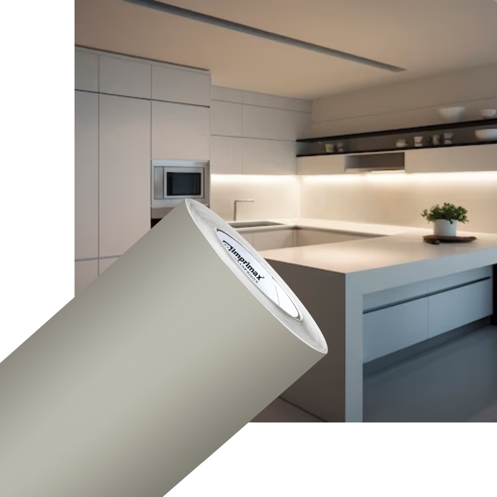 Vinil Adesivo Lavável Fosco Opaco Jateado Cinza Glacial 10m