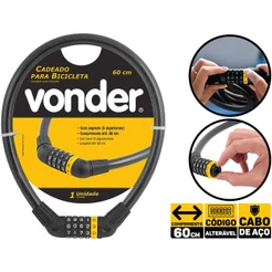 Trava Tranca Cadeado Segurança Bike Senha Segredo Vonder 3252060001