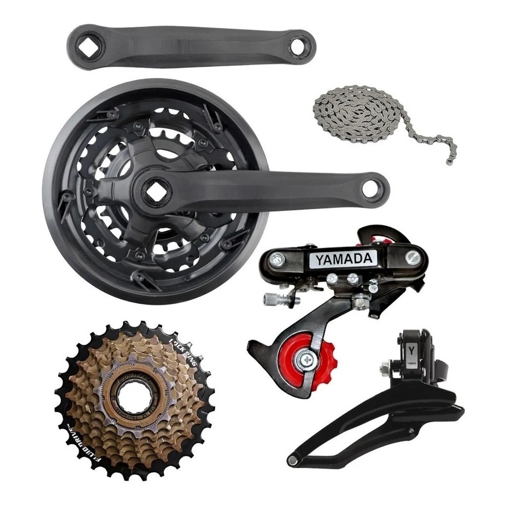 Kit Bike 21v Câmbios Yamada + Pedivela Catraca Corrente em Oferta na Shopee