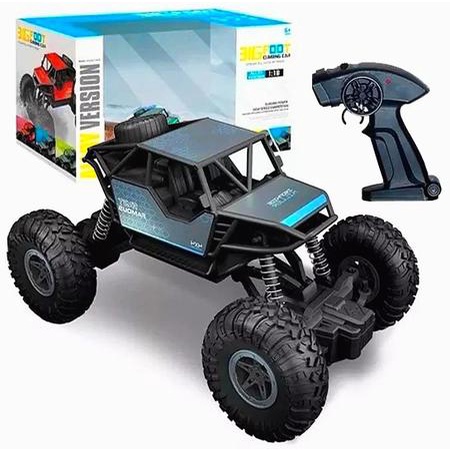 Brinquedo Carrinho Suspensão Off Road Recarregável Com Controle Remoto - Cor Metálica