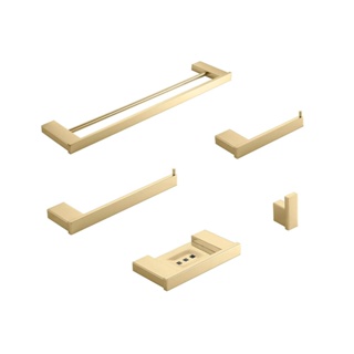 Acessórios Para Banheiro 5 Peças Jauru Pingoo - Dourado em Oferta na Shopee