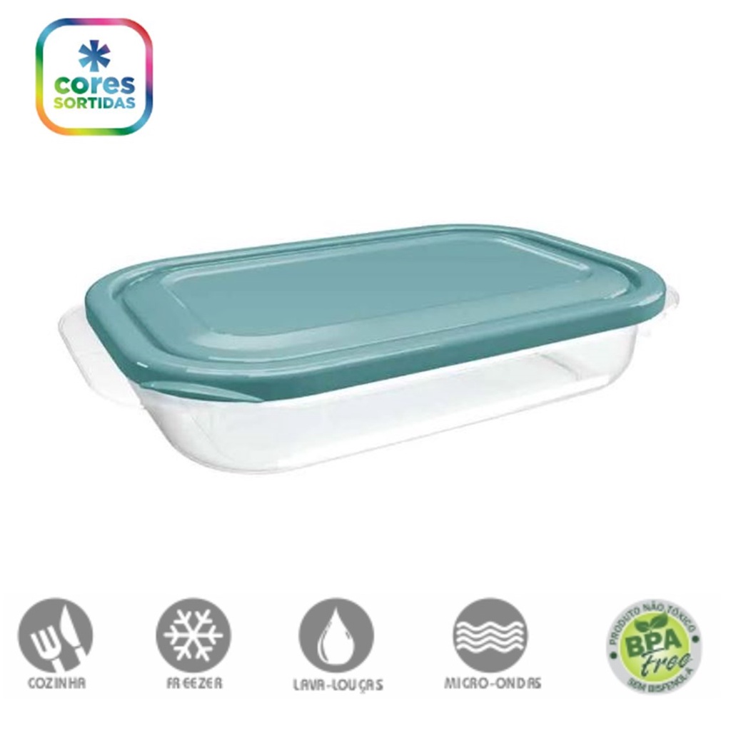 3 Pote Raso Retangular Transparente Tampa Marmita 460 ml Free BPA Mantimento Organizador