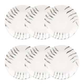 Jogo de 6 Pratos Fundos 20,5 Cm Oxford Flat Samambaia em Oferta na Shopee