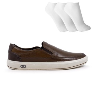 Sapatênis Democrata Denim Go Slip + 3 Pares de Meias