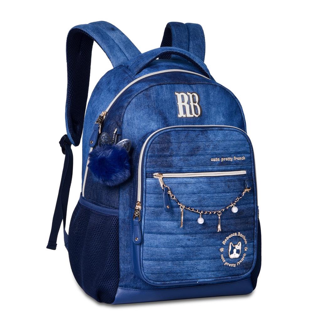 Mochila Oficial Costas Rebecca Bonbon Jeans c/ Chaveiro