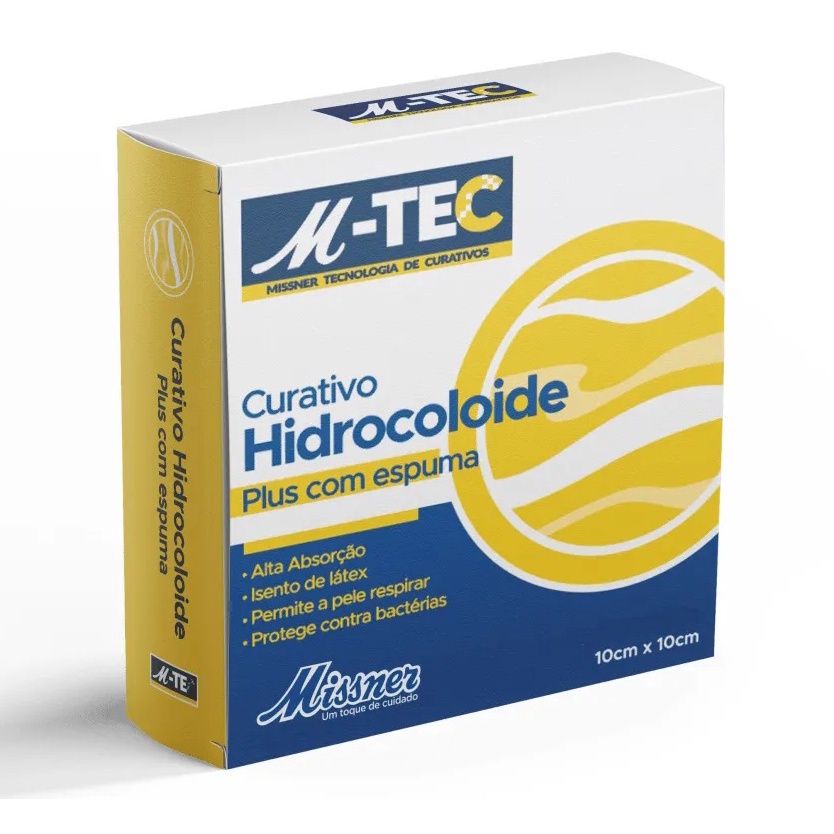 Curativo Hidrocoloide Plus Com Espuma M-TEC 10cm x 10cm - Missner
